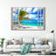 «White Beach Window View», reproduction sur toile-731396180