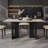 55.12" Modern Rectangular Dining Table for 4-6,Contemporary Sintered Stone Dining Table with Solid Wood Base, Rectangular Kitchen & Dining Room Table-1460395968