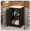 Meuble-lavabo autoportant moderne avec lavabo en céramique et tablette ajustable-1193579242