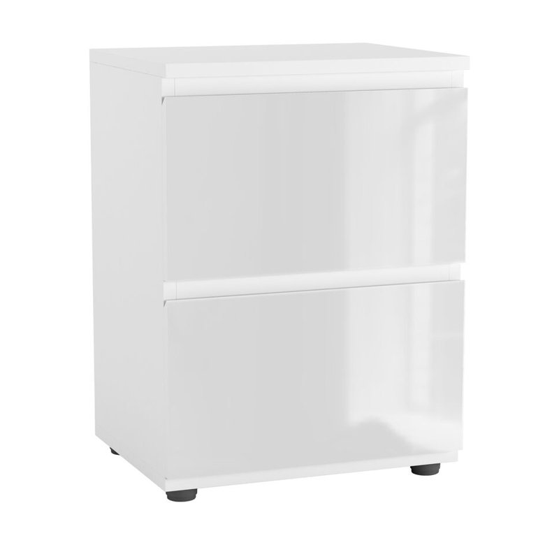 Otella 36cm W Metal Bedside Table, White