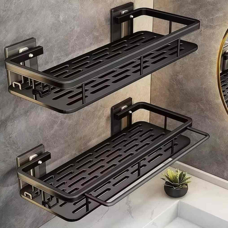 Ensemble de 2 organisateurs de douche autoadhésifs, sans perçage, noirs