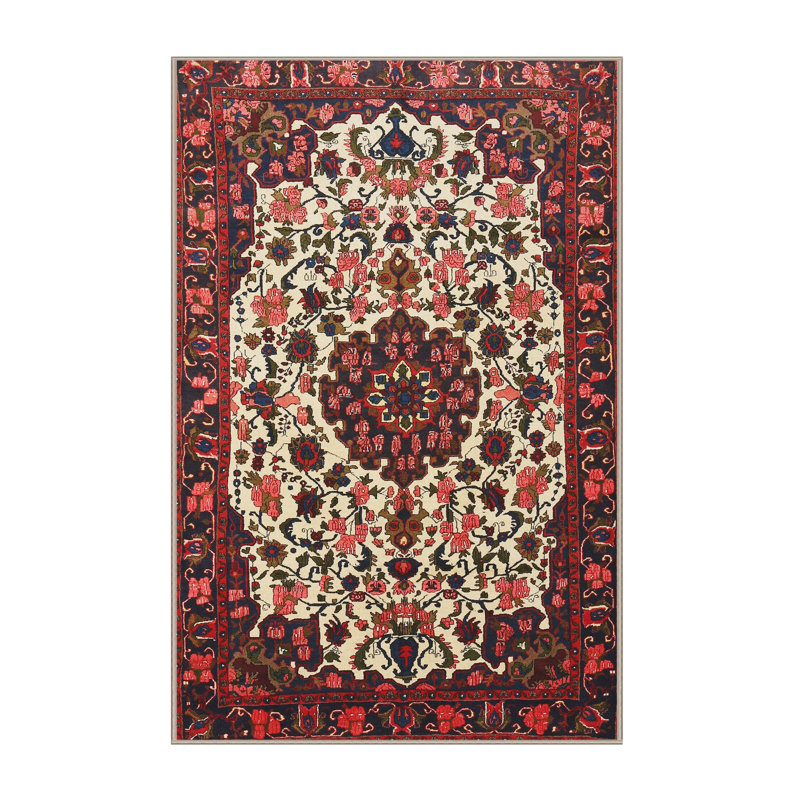 Tapis traditionnel rouge / beige Rockmeade, Rectangle 2 pi x 3 pi