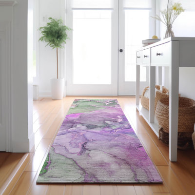 Premium Machine Washable Cerrito AMF500 Purple Rug