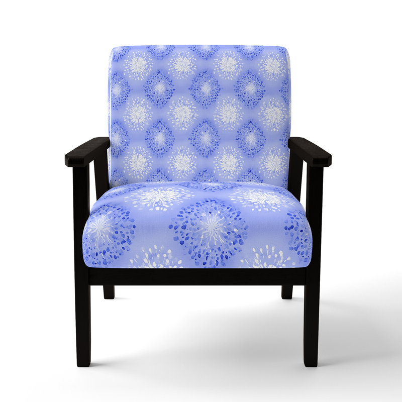 Chaise rembourrée moderne - fauteuil boho mandala, Accoudoirs carrés noirs