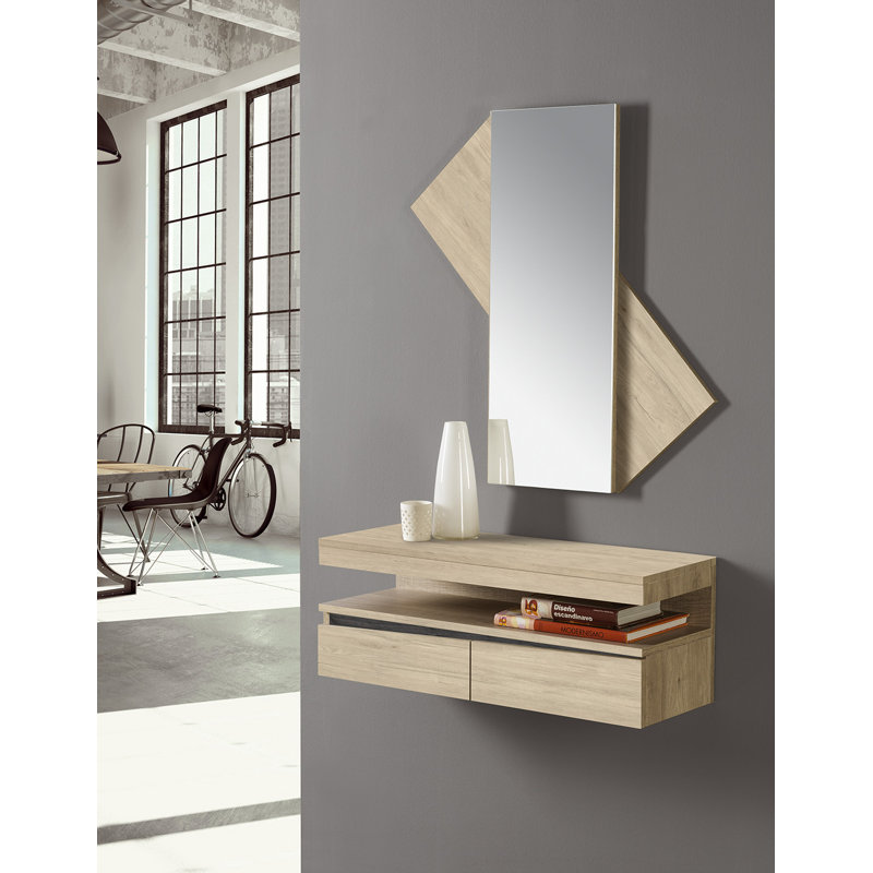 Kennelly 2 Piece Floating Shelf, Wheat/Black