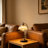 17'' Retro Metal Desk Lamp Table Lamps with Flower Glass Shade