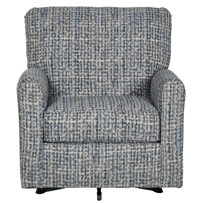 Fauteuil pivotant rembourré Brytanni, 100 % polyester bleu