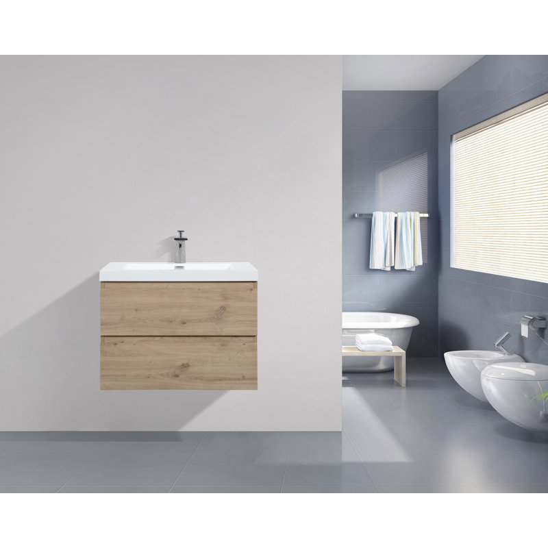 Latoina 29.5" Wall-Mounted Single Bathroom Vanity Set