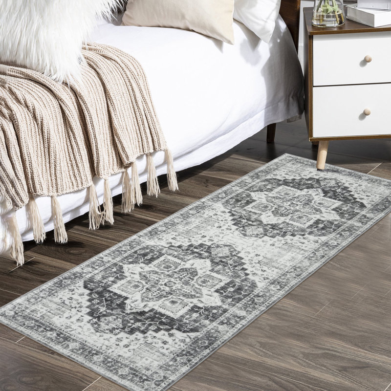 Keyona Washable Area Rug with Non-Slip Backing, Runner 2' x 6'