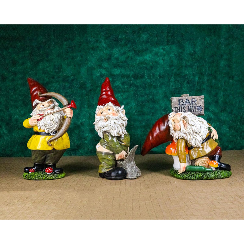 Ensemble de 3 gnomes de la forêt