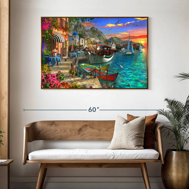 Grandios Grèce, 46 po x 31 po, Cadre flottant doré
