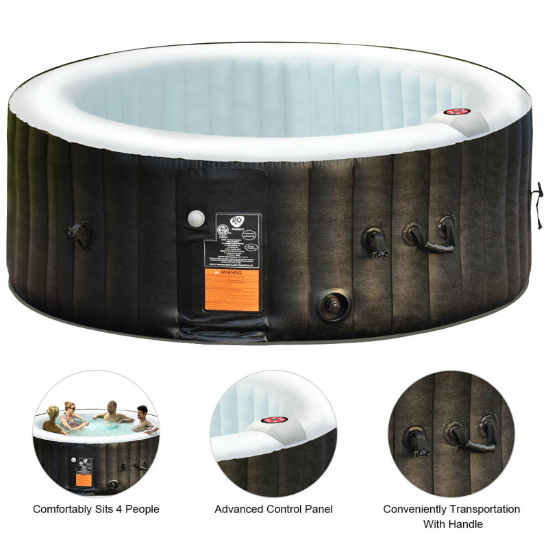 Freeport Park Caspar Vinyl Round Plug and Play Hot Tub