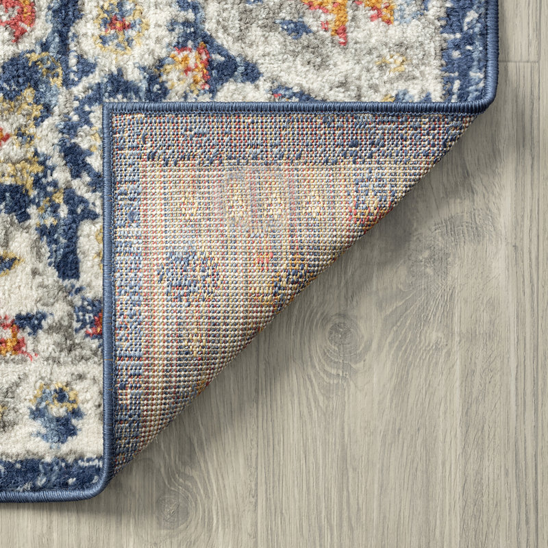 Tapis oriental bleu marine Adriana, Rectangle 9 pi x 12 pi, Navy