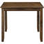 Ensemble 5 pièces de salle à manger transitionnelle - table carrée et 4 chaises avec revêtement brun, aspect rembourré