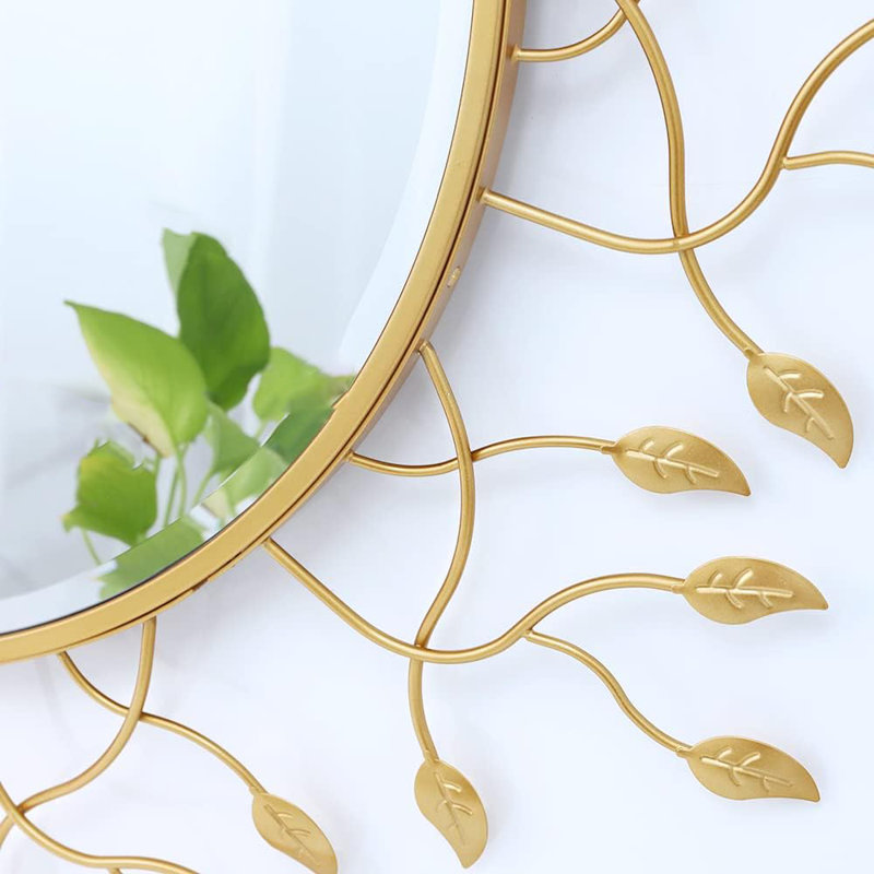 Circular Decorative Mirror, Gold