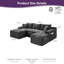 Canapé modulaire en forme de U 94,5 po avec repose-pieds et méridienne gauche, sans assemblage requis, canapé modulaire en velours côtelé profond, scellé sous vide pour un déplacement facile-128925549