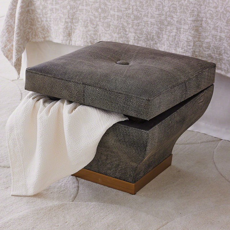 Churchill Square Faux Leather Storage Ottoman in Brown