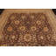 Tapis décoratif en laine de conception unique 8 pi 10 po x 12 pi 5 po Fadl noué à la main en brun/gris/crème