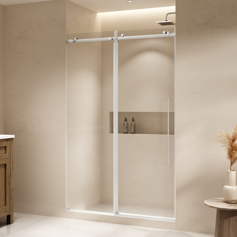 Selby 48 po H Porte de douche coulissante sans cadre - Chrome, Chrome