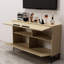Meuble télé 47,2 po x 29,5 po x 11,8 po Sapphire Oak | 100% panneau de particules enduit de mélamine, épaisseur: 0,7 pouce | Pieds robustes en PVC, design élégant pour les salons modernes, solution de rangement élégante et fonctionnelle-108051106