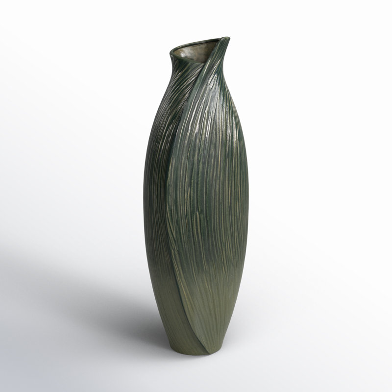 Rosamund Textured Stoneware Table Vase, 31" H x 10" W x 10" D