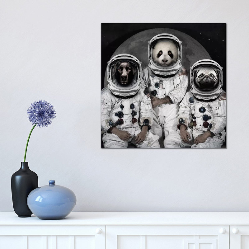 Astro Animals by Vin Zzep - Print on Canvas, 45.72 cm H x 45.72 cm W x 1.91 cm D, Wrapped Canvas
