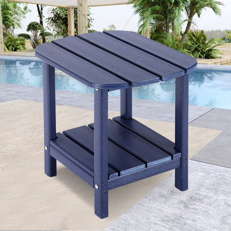 Table d'appoint extérieure en PEHD, table d'appoint Adirondack à 2 niveaux, résistance aux intempéries, Marine