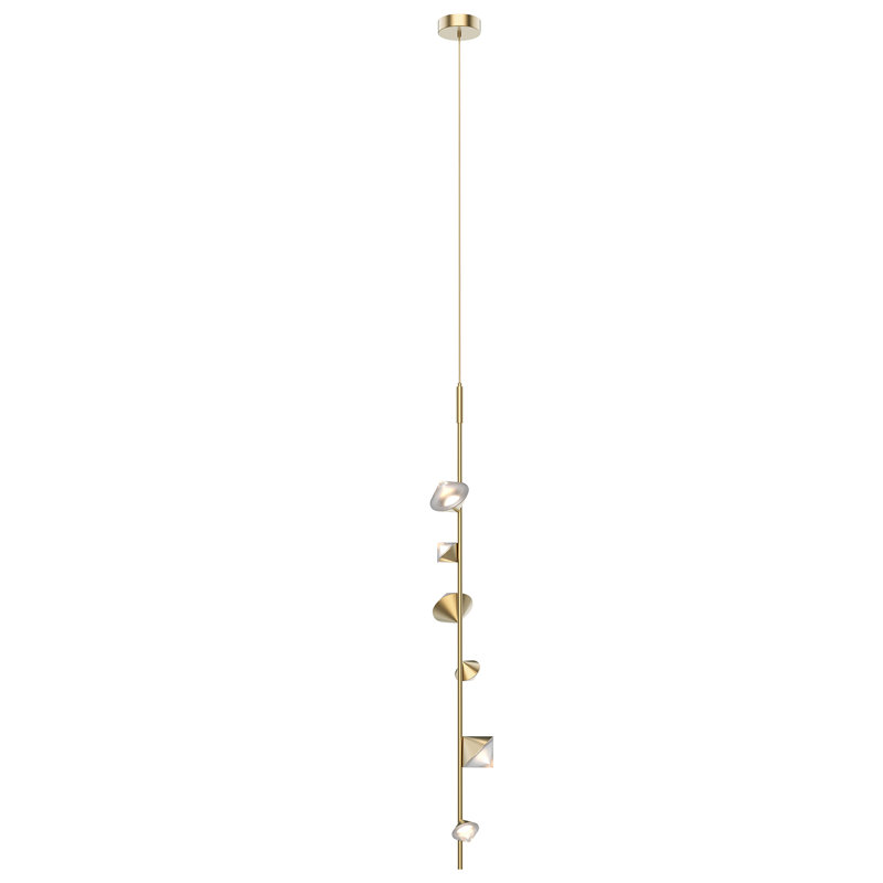 6 - Light LED Unique/Statement Pendant, Brushed Gold