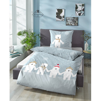 Graphic Print & Text Duvet Cover Set with Pillowcases Included