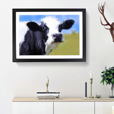 A Cow in the Meadow in Abstract - Picture Frame Painting Print