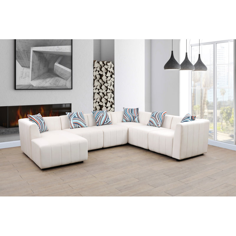 Jovone Upholstered U-Shaped Sectional Left Hand Facing