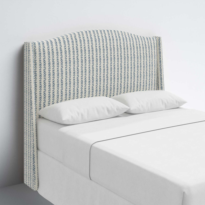Vasiliy Upholstered Headboard, Full/Double, Cotton Striped Blue/White