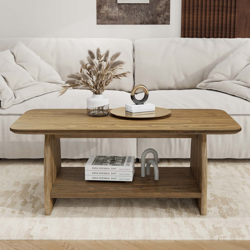 Double Layer Coffee Table, Light Brown