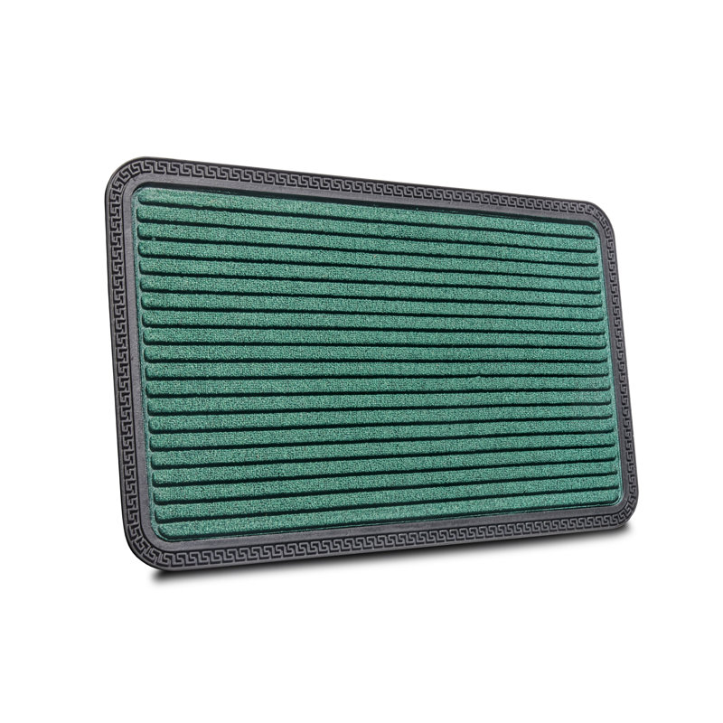 Mix Mats Ornament Borders Kitchen Mat, Green