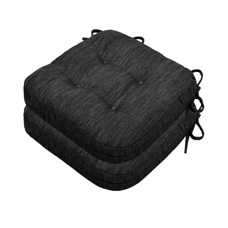 Coussins de chaise d'intérieur pour salle à manger (ensemble de 2, Noir, noir, noir, noir