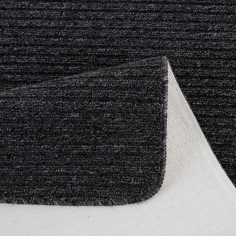 Arturas Solid Color Synthetic Non-Skid Kitchen Mat, Dark Gray