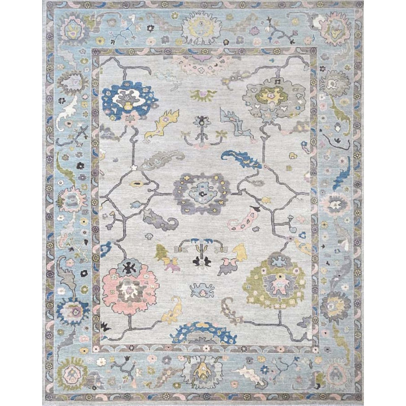 Oushak Collection, Transitional One-of-a-Kind Rectangle 12'3" X 15'4" Hand Knotted Area Rug
