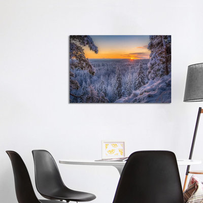 Wintersun Rising 1 Piece Wrapped Canvas Wall Art