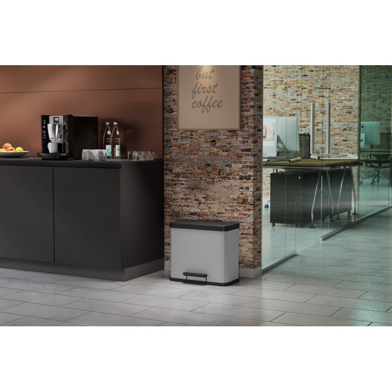 Step On Rubbish Bin, 26 L., Black/Light Grey