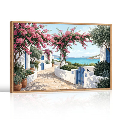 Ensemble de 1 tableau sur toile Jardin méditerranéen