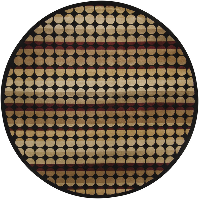 Tapis en laine et viscose noué à la main Callida Authentic, Rond 7 pi 9 po