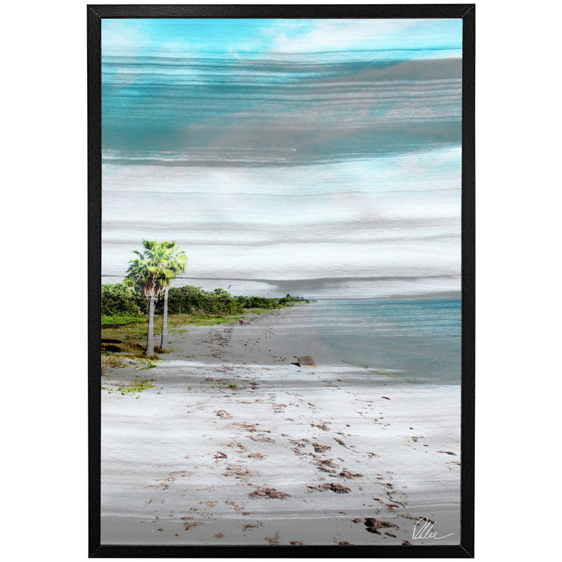 S And B Beach - Single Picture Frame Print, Black, 61cm H x 41cm W x 4cm D
