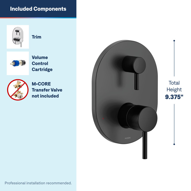 ALIGN M-CORE P/B VALVE TRIM, Matte Black