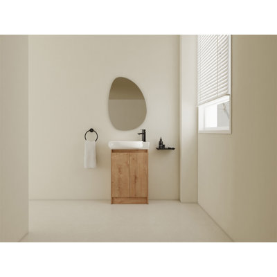 Meuble-lavabo autoportant de 23 po avec lavabo et portes à fermeture douce