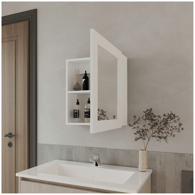 Pharmacie avec miroir inclus, Blanc