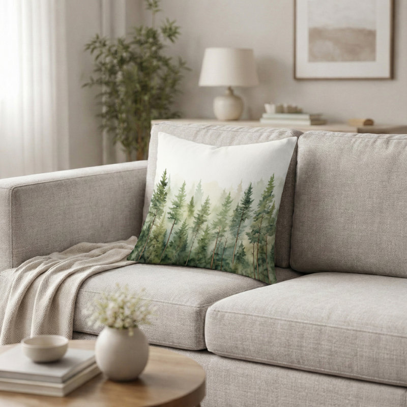 Coussin décoratif Trees - Pine Trees Minimalisme Dream, H 18 po x l 18 po