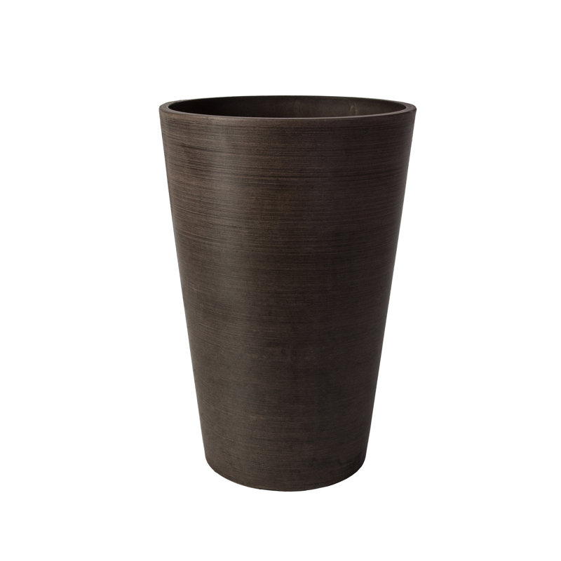 Miley Tall Round Taper Pot Planter, Chocolate, 24" H x 16" W x 16" D