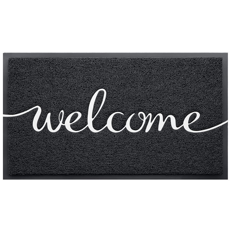 Paillasson antidérapant pour porte d'entrée Hello Welcome, L 17 po x L 30 po, Welcome