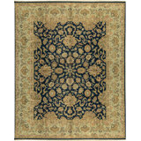 Mughal Wool Oriental Area Rug in Beige/Black