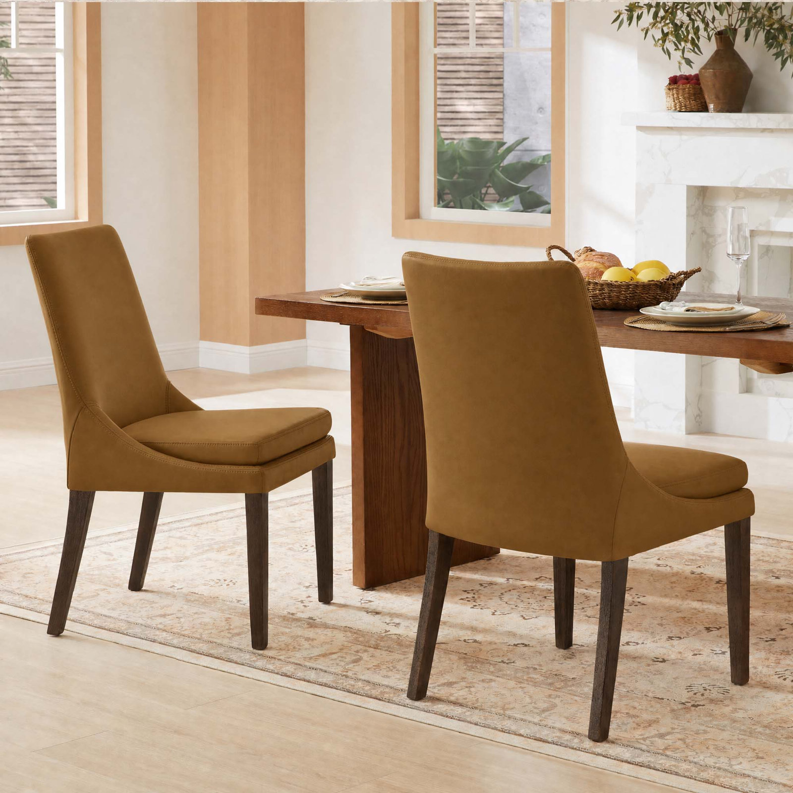 Niara Dining Chair, Soren Ochre Velvet